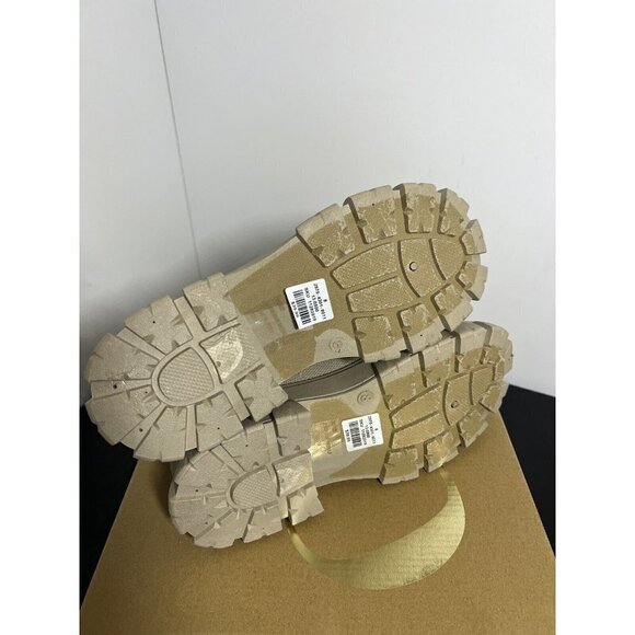 Charlotte Russe Cloth Beige Chunky Heel boots Size 8 - Picture 7 of 11